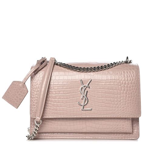 ysl medium sunset crocodile|SAINT LAURENT Calfskin Crocodile Embossed Medium .